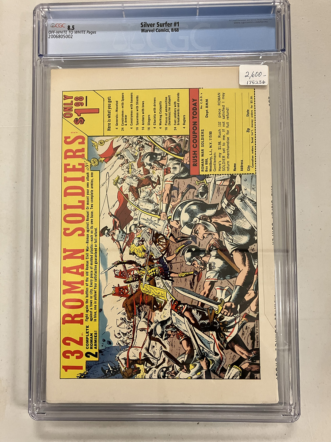 Silver Surfer #1 CGC 8.5 Back Cover