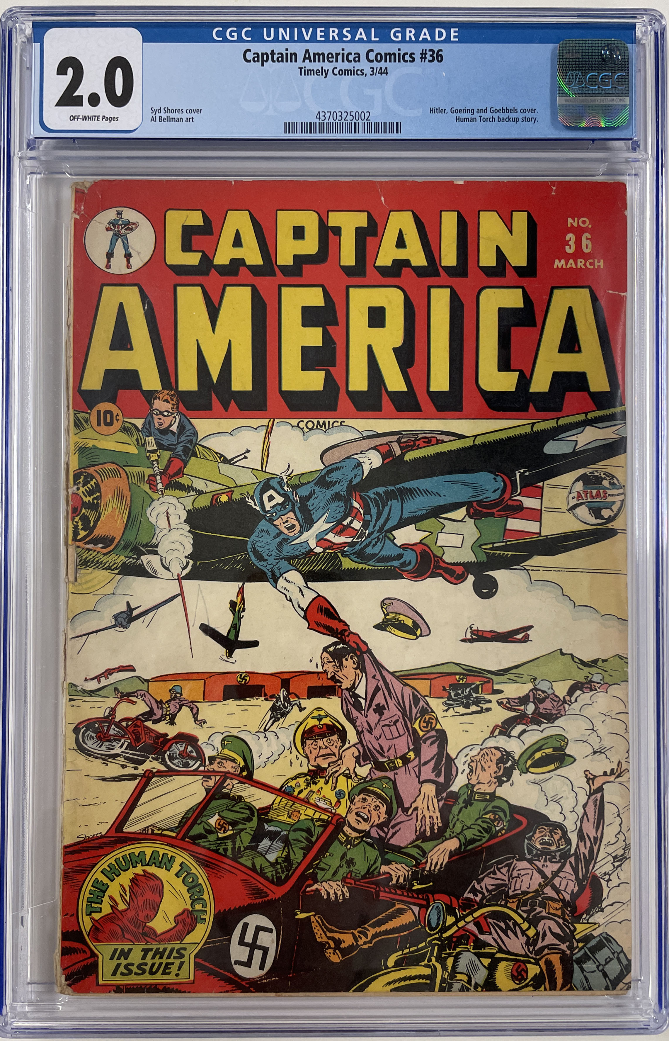 Captain America Comics #36 CGC 2.0 Front Cover