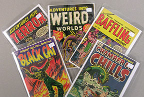 Some great Pre-Code titles: Adventures into Terror, Adventures into Weird Worlds, Baffling, Black Cat, Chamber of Chills