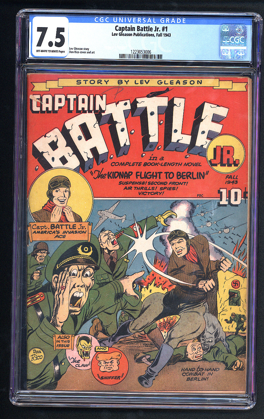 Captain Battle Jr  #1 CGC 7.5 Front Cover