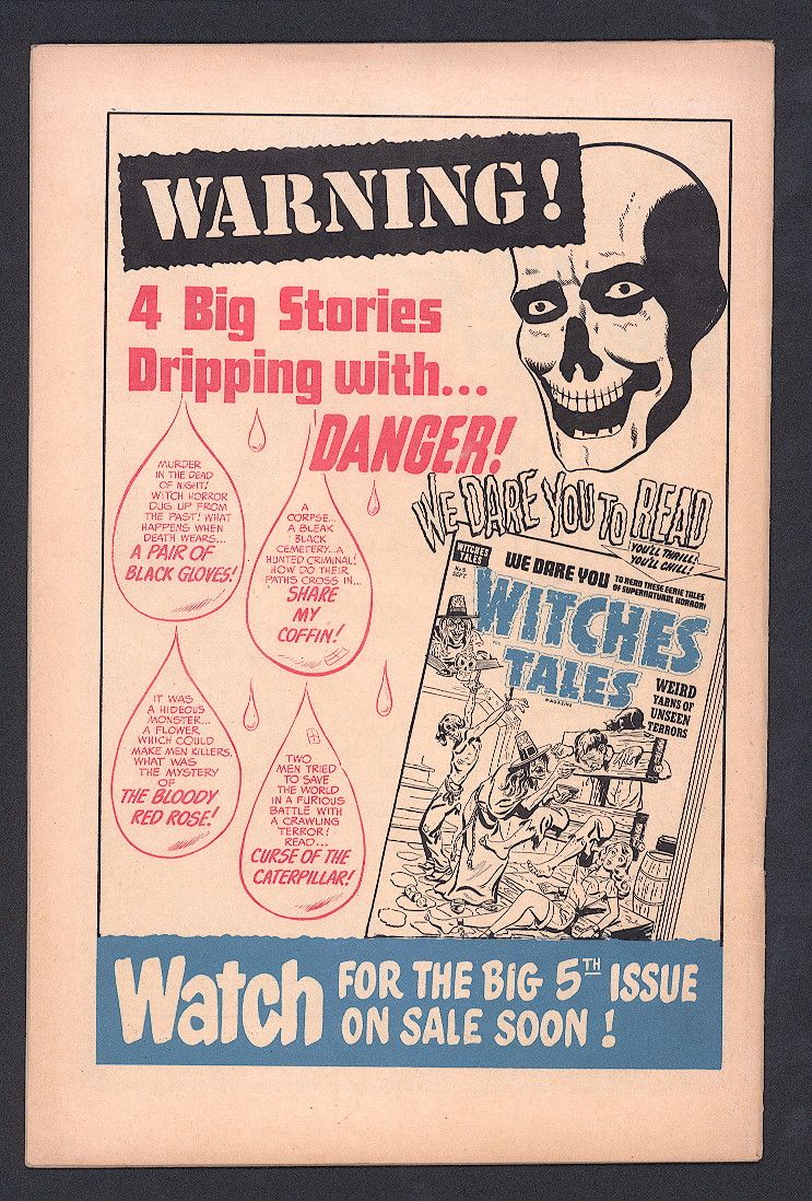 Chamber of Chills(1950) #22 VF Back Cover