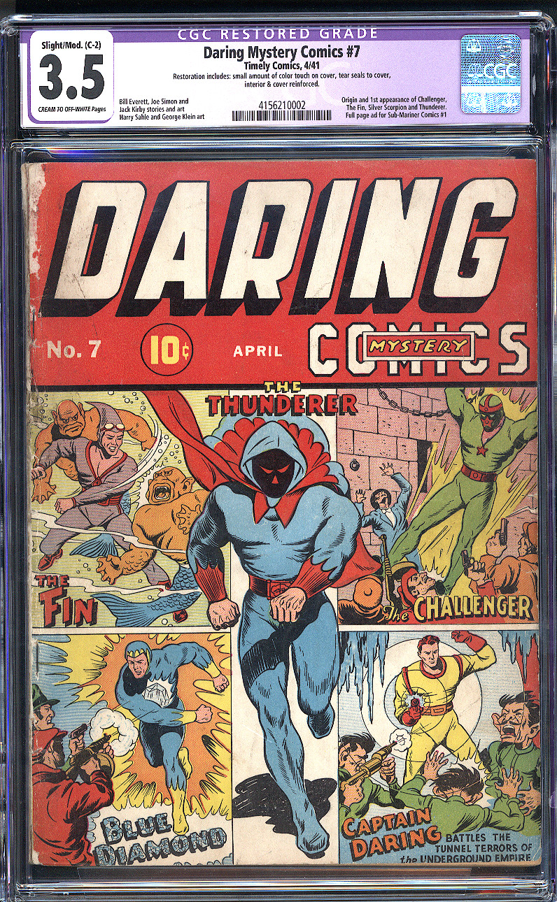Daring Mystery Comics #7 CGC 3.5 Front Cover