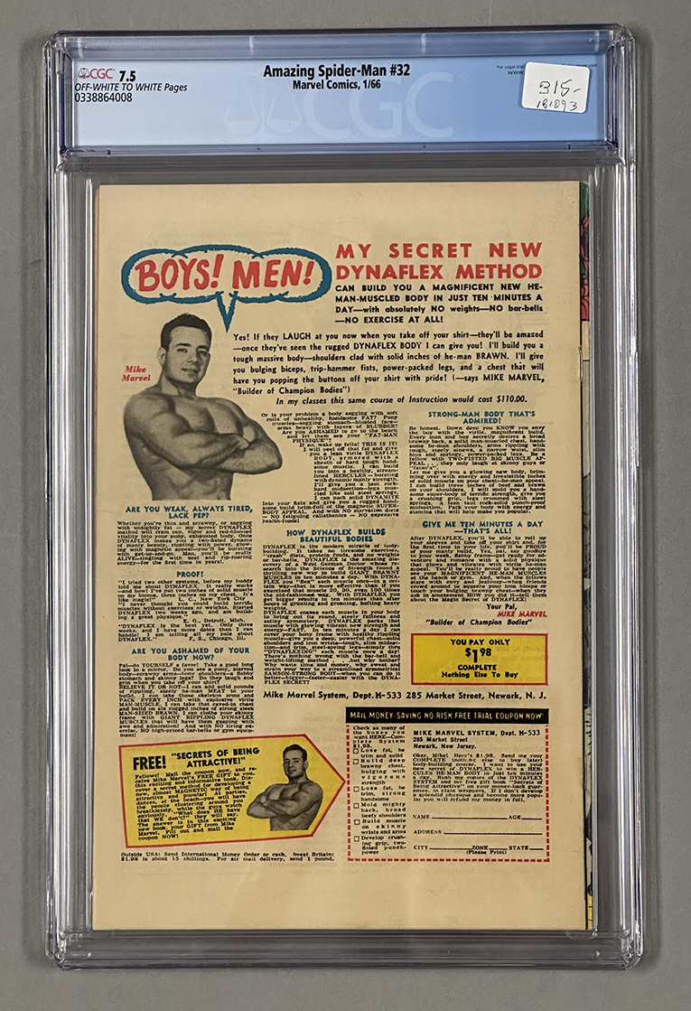 Amazing Spider-Man #32 CGC 7.5 Back Cover