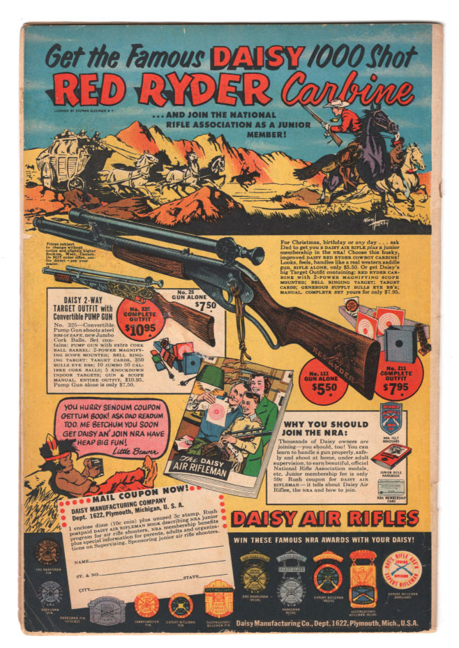 Action Comics #165 VG/F Back Cover