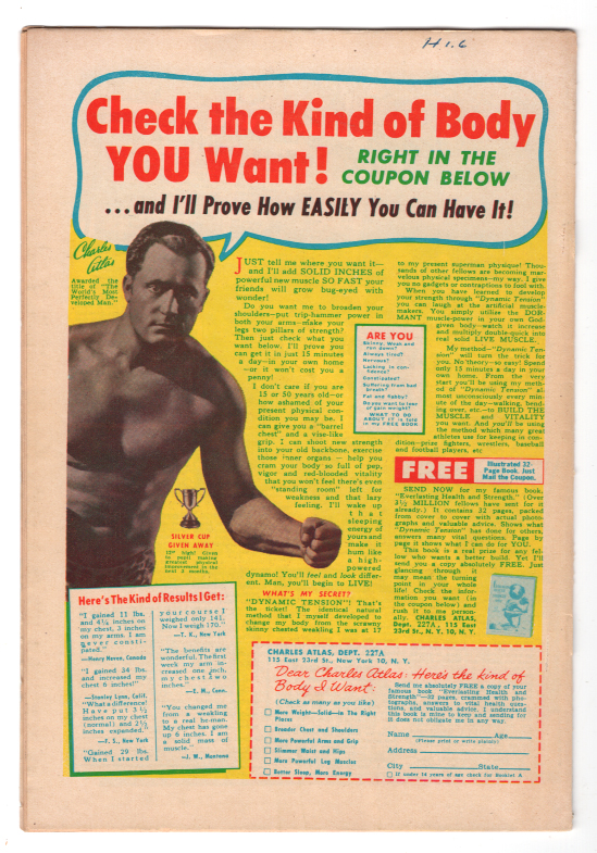 Fighting American (Prize) #1 F+ Back Cover