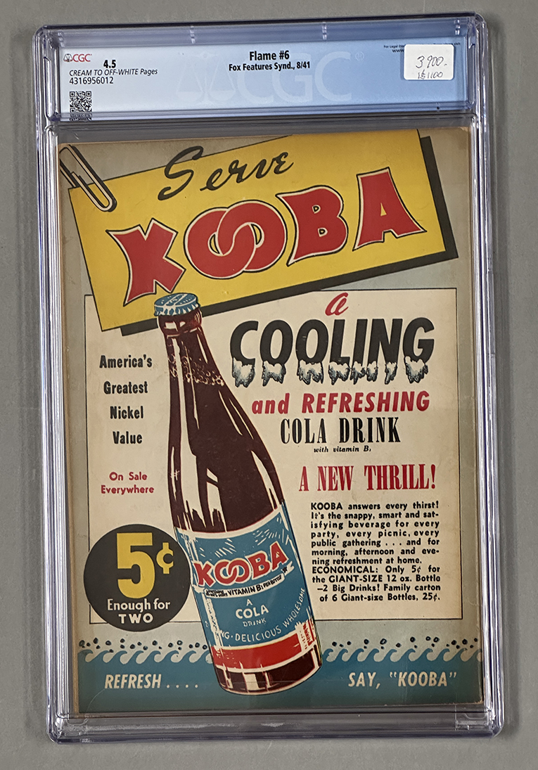 Flame, The #6 CGC 4.5 Back Cover