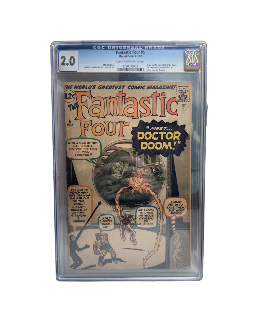Fantastic Four #5 CGC 2.0 Front Cover
