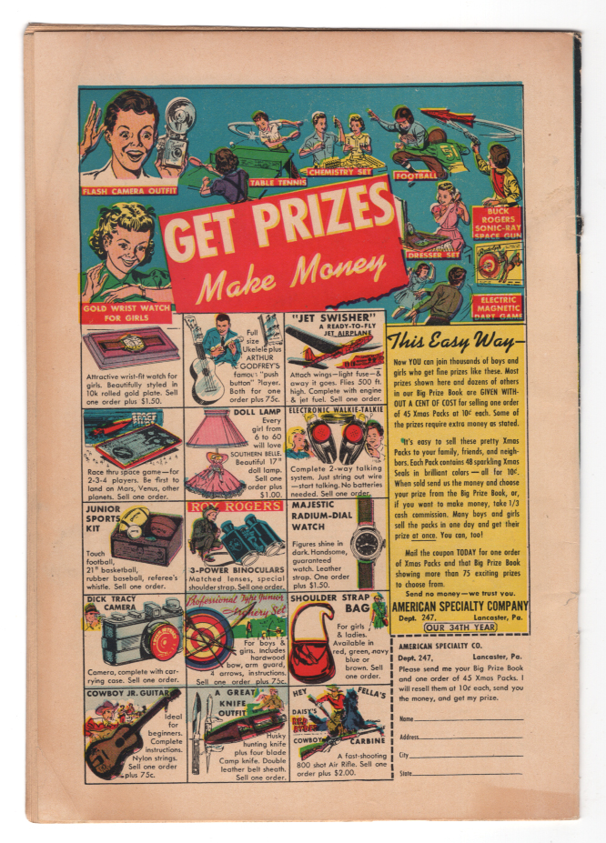 Journey Into Mystery (Pre-Hero) #4 VG/F Back Cover