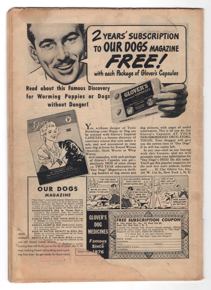 Major Victory Comics #2 G/VG Back Cover