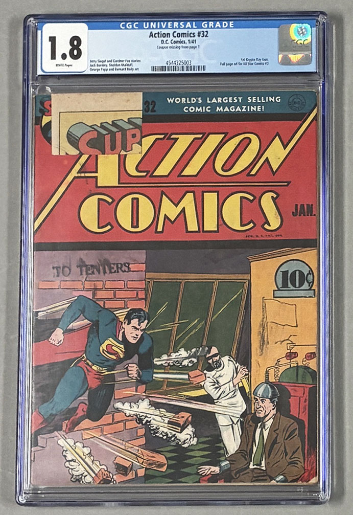Action Comics #32 CGC 1.8 Front Cover