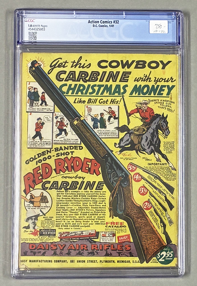 Action Comics #32 CGC 1.8 Back Cover