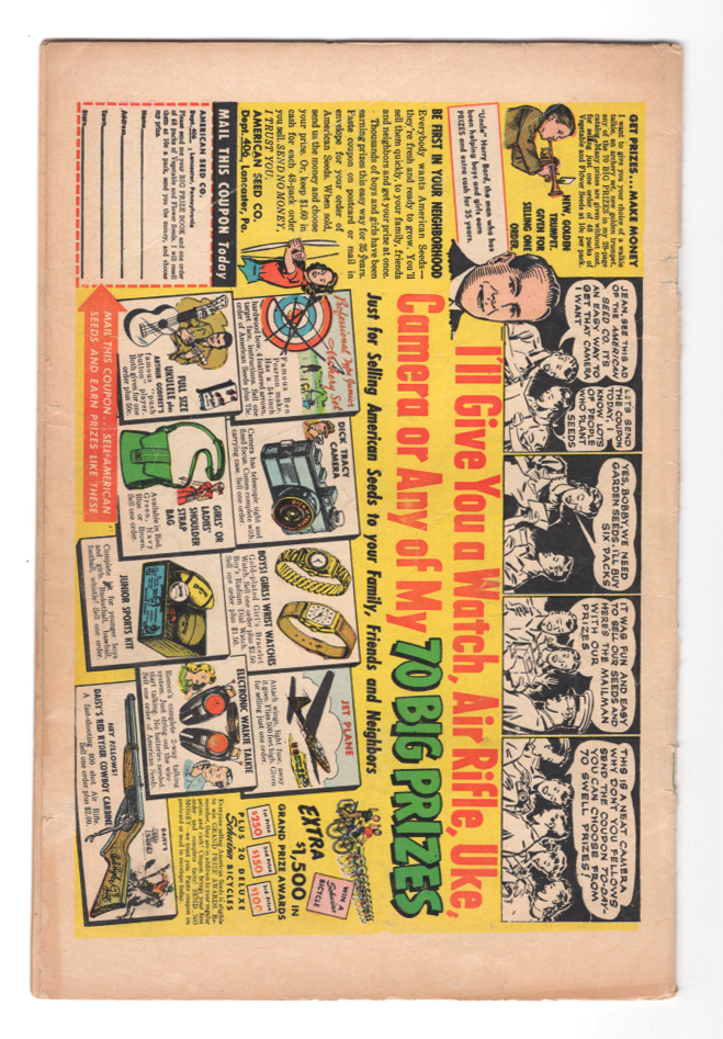 Adventures Into Terror #29 VG Back Cover