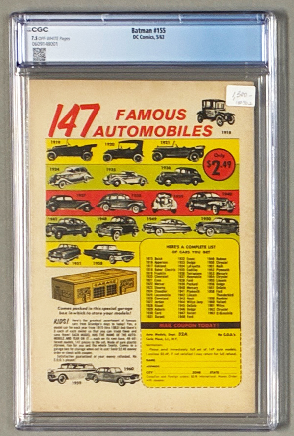 Batman #155 CGC 7.5 Back Cover