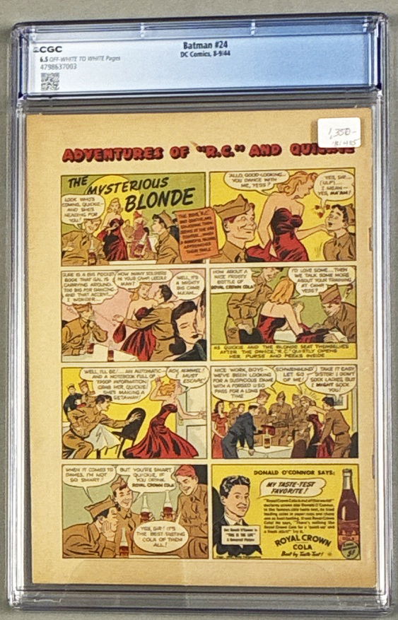 Batman #24 CGC 6.5 Back Cover
