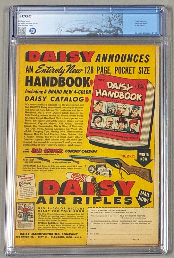 Batman #48 CGC 7.0 Back Cover