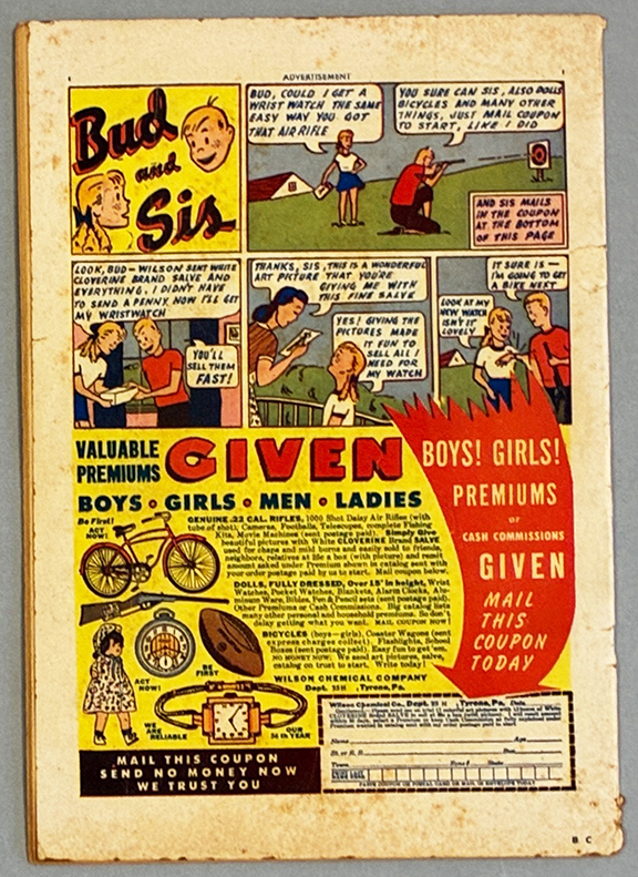 Black Cat (Comics, Mystery, Mystic, Western) #29 VG Back Cover