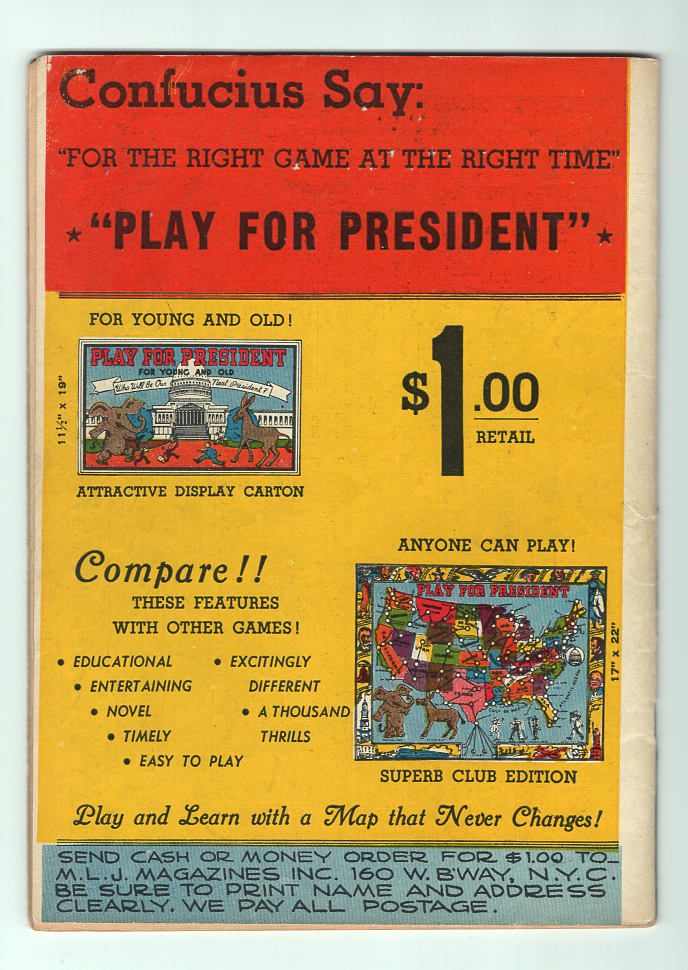 Top-Notch Comics #9 VG Back Cover