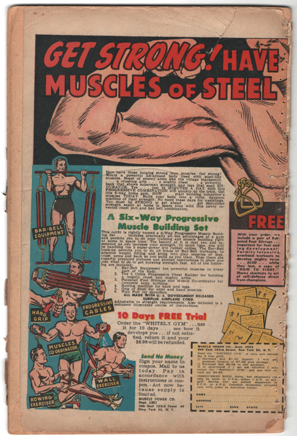 Captain America Comics #55 Fr Back Cover