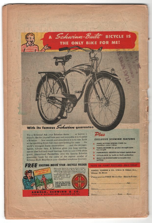 Captain America Comics #64 G/VG Back Cover