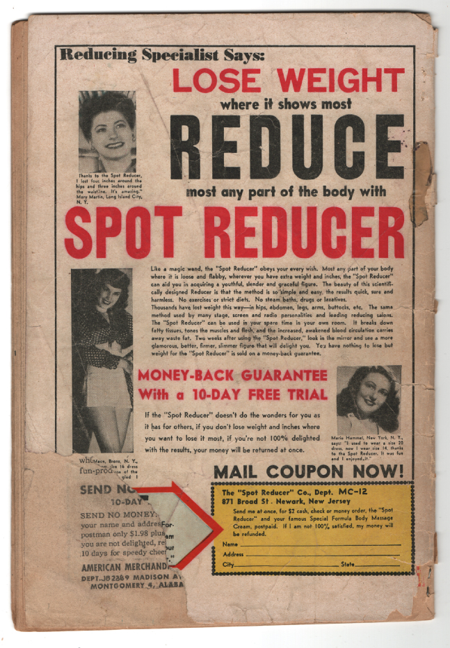 Captain America Comics #71 G- Back Cover