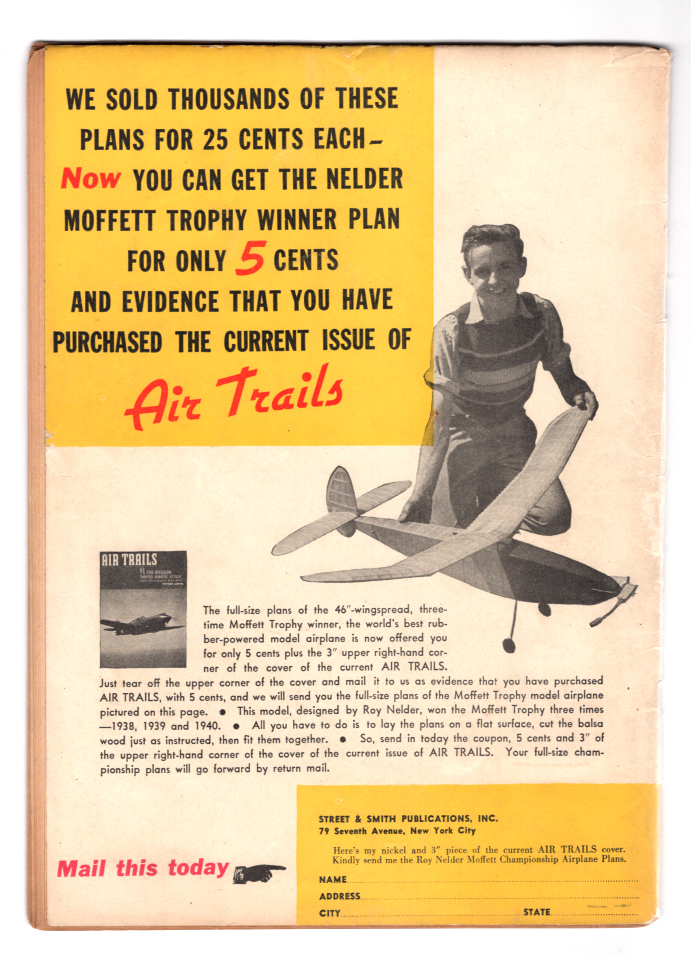 Doc Savage Comics(Street & Smith) #5 VG/F Back Cover