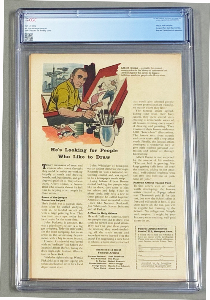 Fantastic Four #26 CGC 9.0 Back Cover