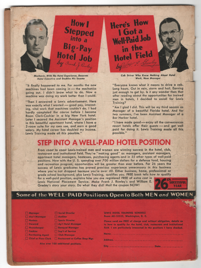 Flash (Golden Age) #27 G/VG Back Cover