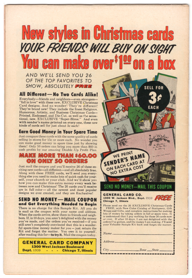 Incredible Science Fiction #32 F/VF Back Cover