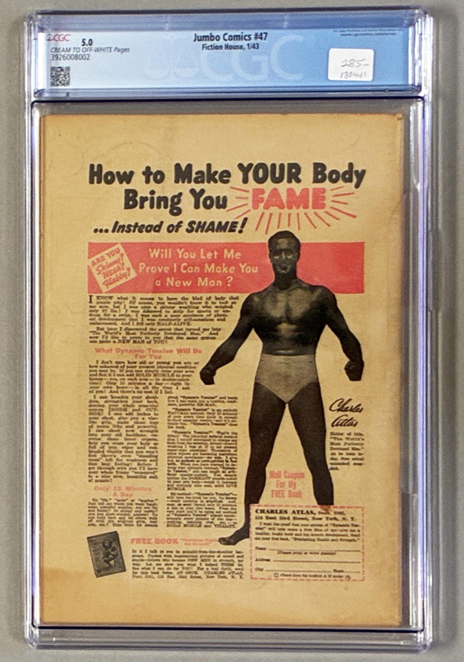 Jumbo Comics #47 CGC 5.0 Back Cover