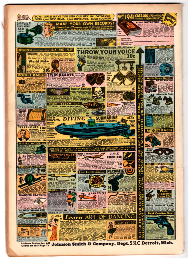 Jungle Comics #11 VG Back Cover