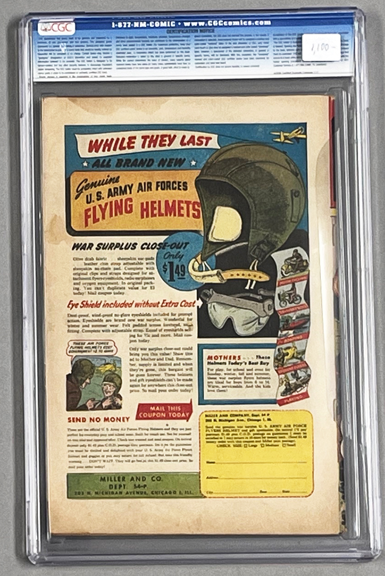 Marvel Mystery Comics #85 CGC 5.5 Back Cover