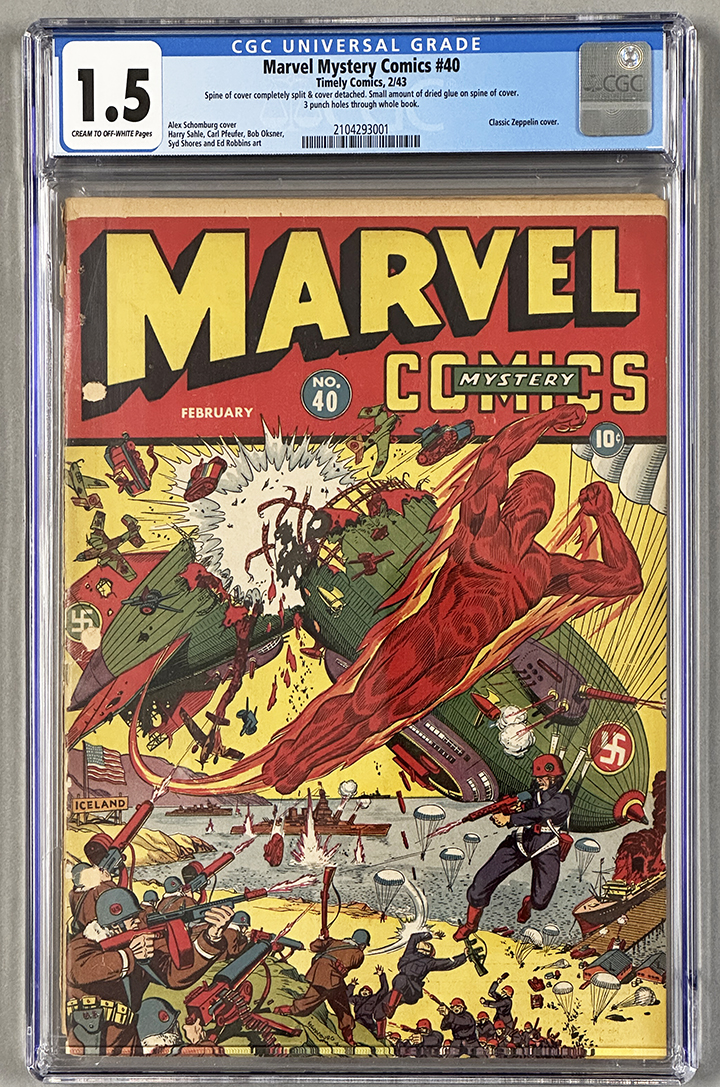 Marvel Mystery Comics #40 CGC 1.5 Front Cover