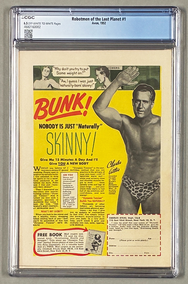 Robotmen of the Lost Planet #1 Avon One Shot CGC 6.5 Back Cover