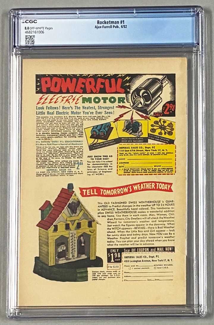 Rocketman #1 CGC 8.0 Back Cover