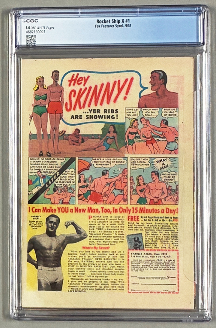 Rocket Ship X #1 CGC 8.0 Back Cover