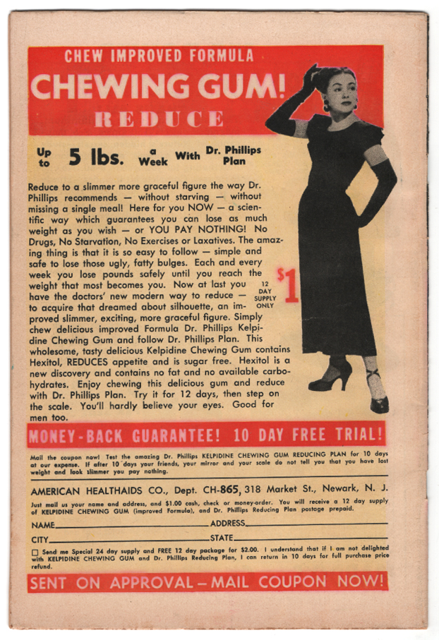 Speed Carter, Spaceman #1 F+ Back Cover