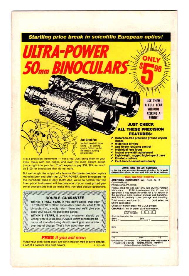 Amazing Spider-Man #149 F/VF Back Cover