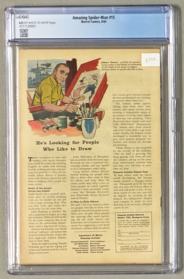 Amazing Spider-Man #15 CGC 6.0 Back Cover