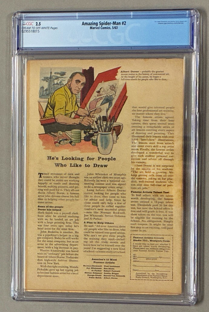 Amazing Spider-Man #2 CGC 2.5 Back Cover