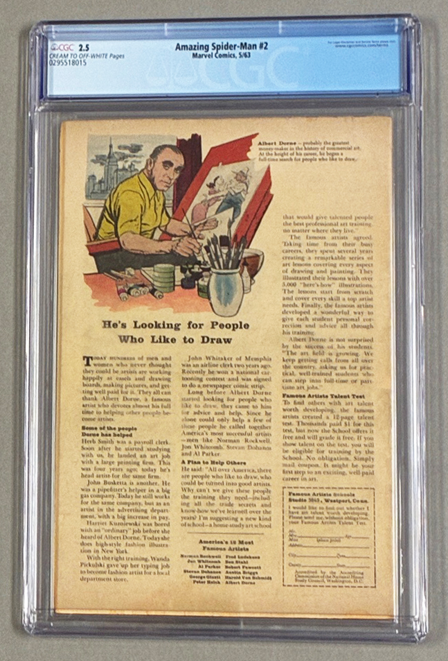 Amazing Spider-Man #2 CGC 2.5 Back Cover
