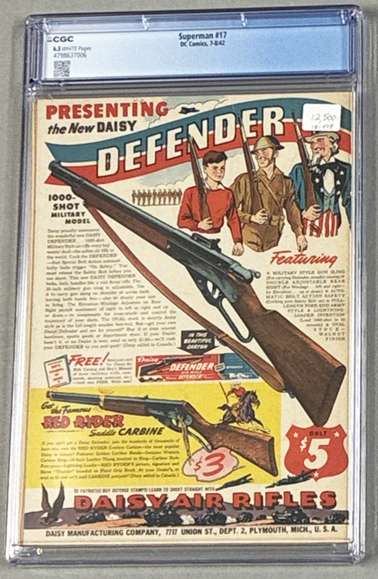 Superman #17 CGC 6.5 Back Cover