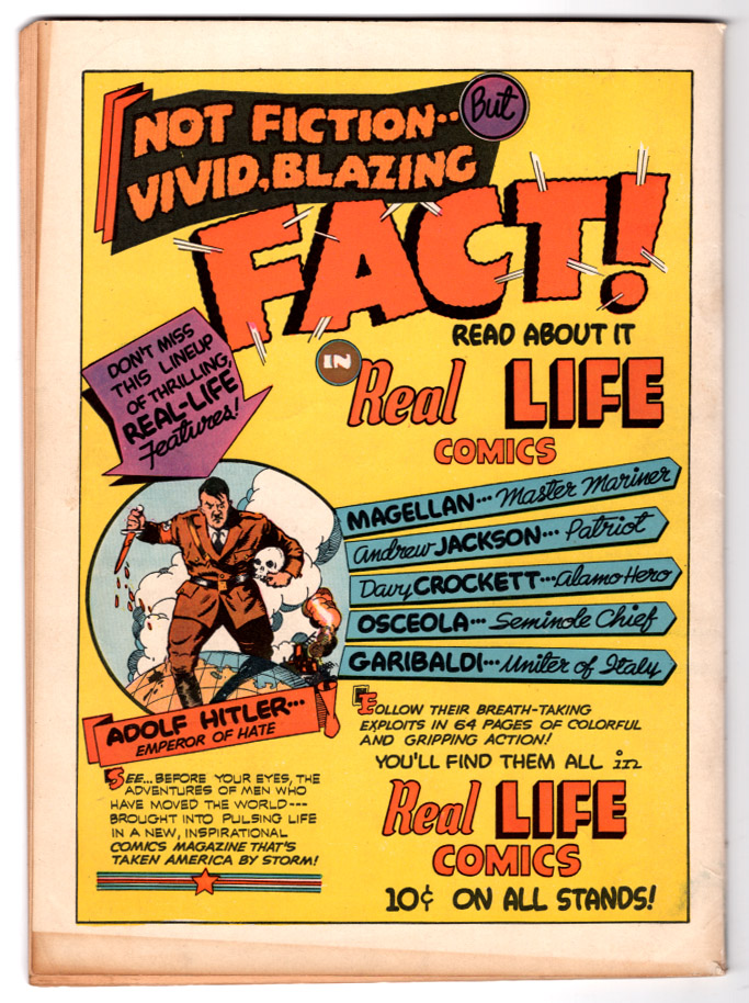 Thrilling Comics #26 VF- Back Cover