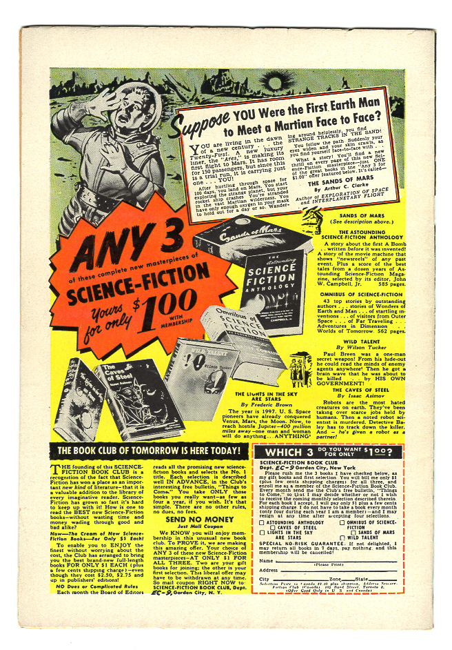 Weird Science Fantasy #26 F/VF Back Cover