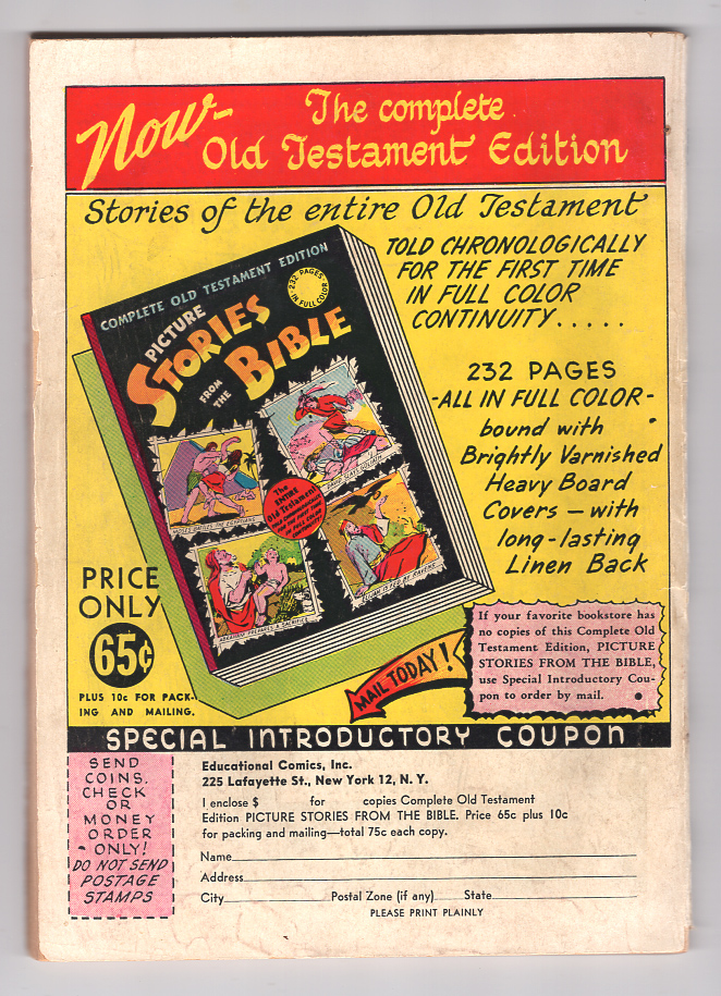 Weird Scienc-Fantasy Annual 1952 #1 VG+ Back Cover