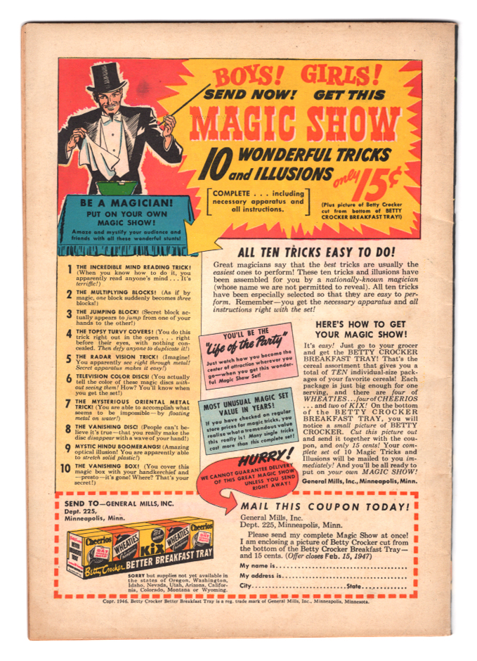 Wow #50 VF- Back Cover