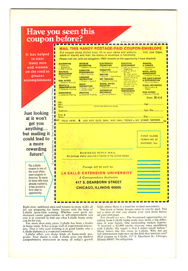 Werewolf By Night #23 NM Back Cover